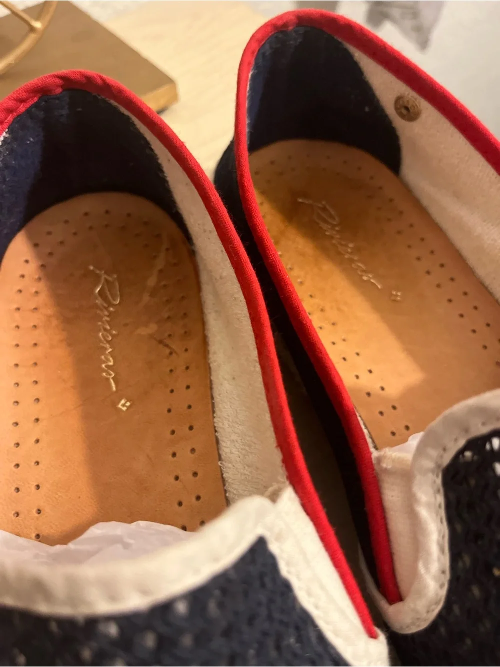 Riviera Woven Slip-On Loafers with Red Trim